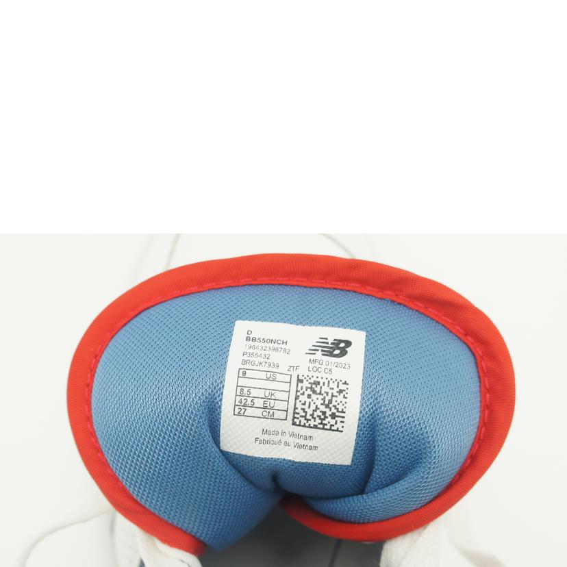 NB ニューバランス/550/ホワイト/レッド/BB550NCH//サイズ:27cm/Aランク/75