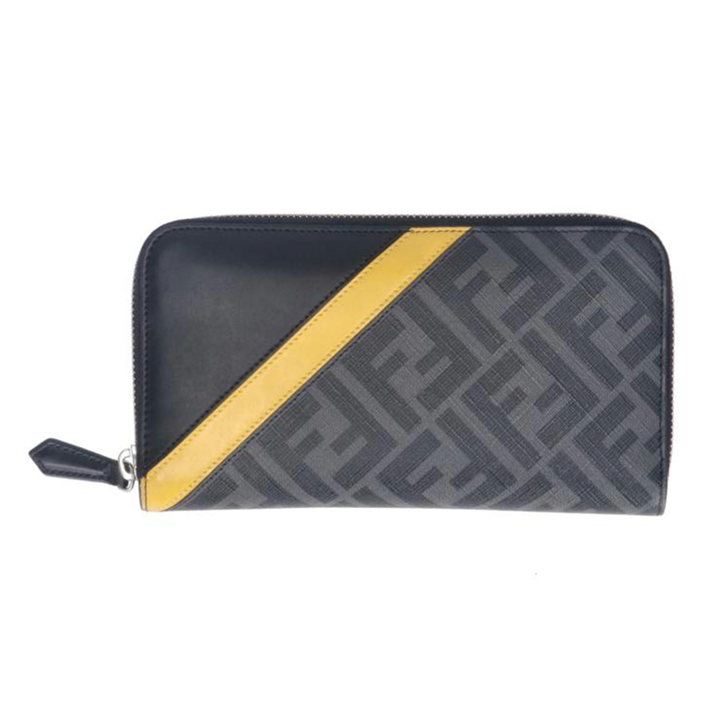 【美品】FENDI フェンディ　長財布　ラウンドジップ　スリム　￼エフイズ　黒 フェンディ FENDI エフイズ フェンディ ラウンドファスナー 長