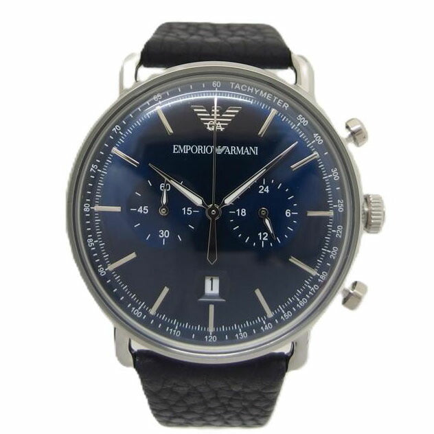 EMPORIO ARMANI エンポリオアルマーニ/ブルー文字盤/クロノグラフ/デイトウォッチ/クォーツ/AR-11105//231***/Aランク/04
