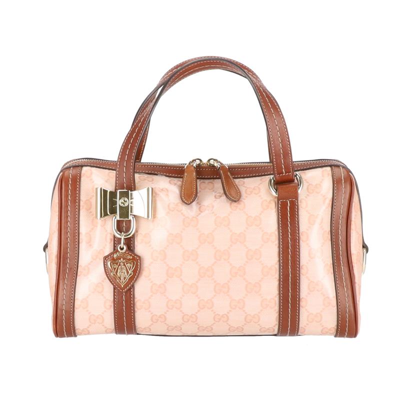 Gucci ロゴ柄 ハンドバッグ ベージュ/ピンク GUCCI ｸﾞｯﾁ/ブランドバッグ・小物｜WonderREX-ONLINE 公式通販サイト