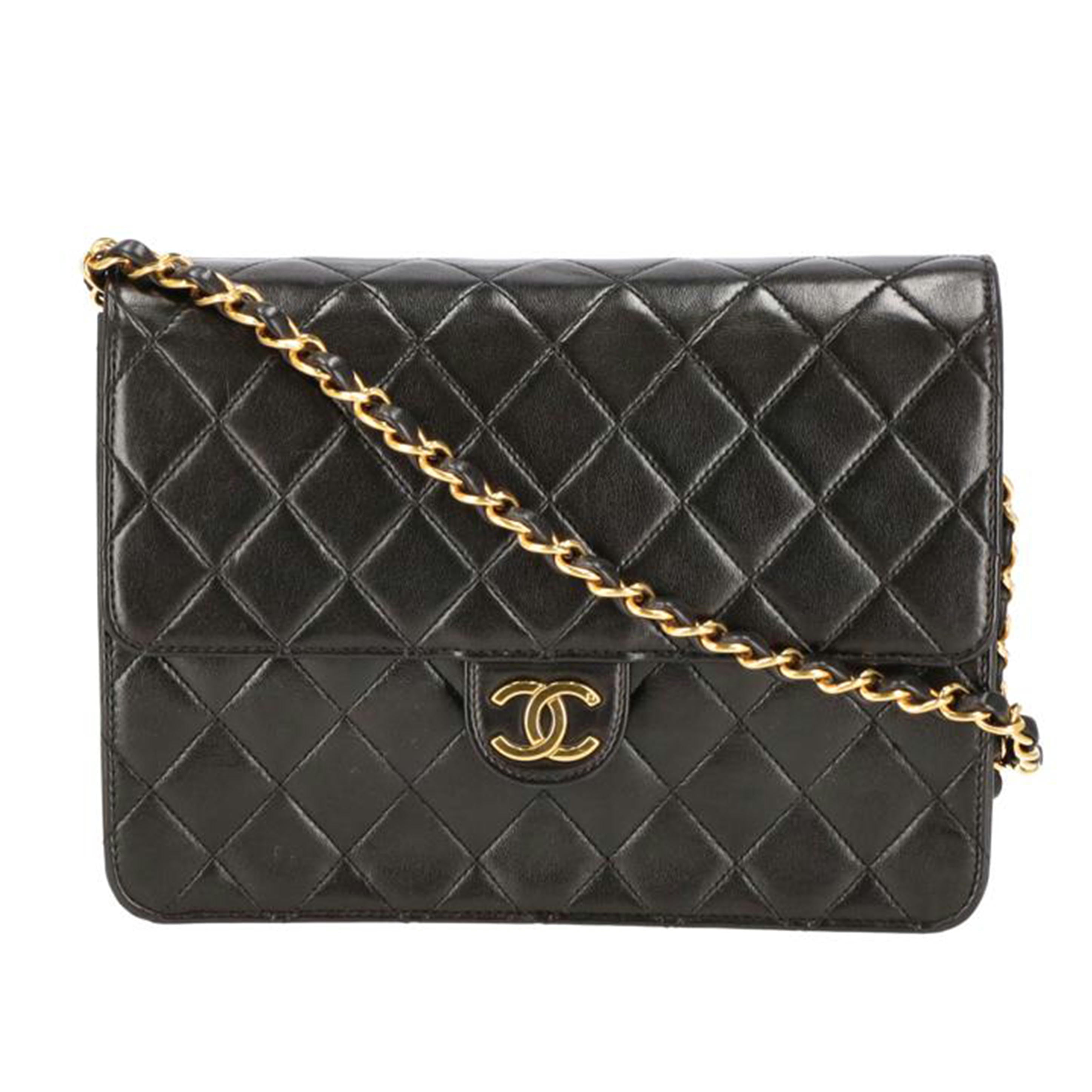 CHANEL シャネル/ プッシュロックラムチェーンショルダー//ABランク/38