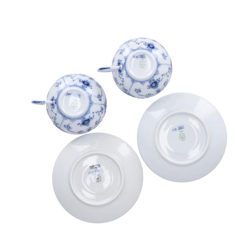 Royal Copenhagen ロイヤルコペンハーゲン/ペアカップ&ソーサー・ケーキ皿/Blue Fluted Half Lace//SAランク/93