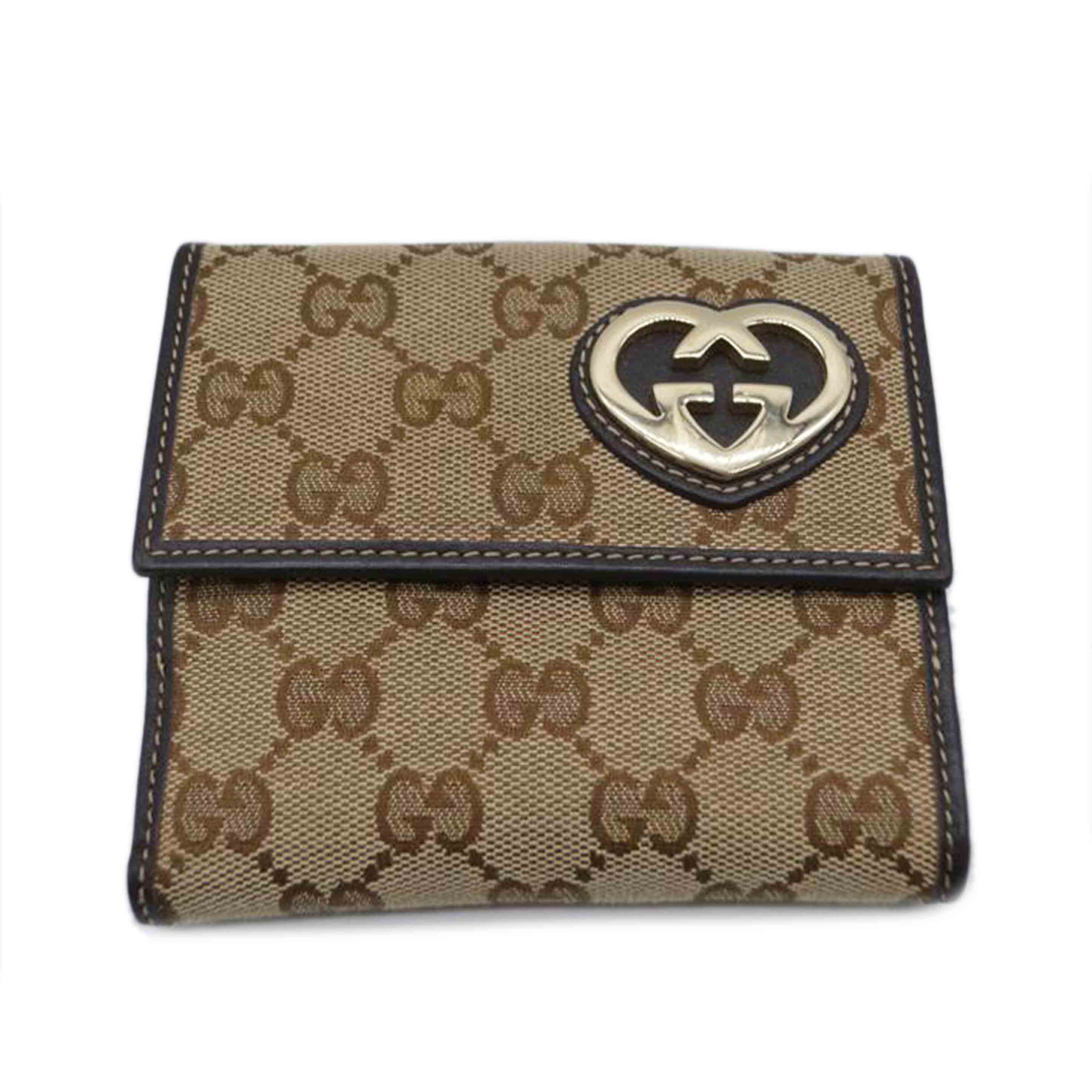 GUCCI グッチ/GGキャンバスハートコンパクトレザー財布/245727//534***/ABランク/89