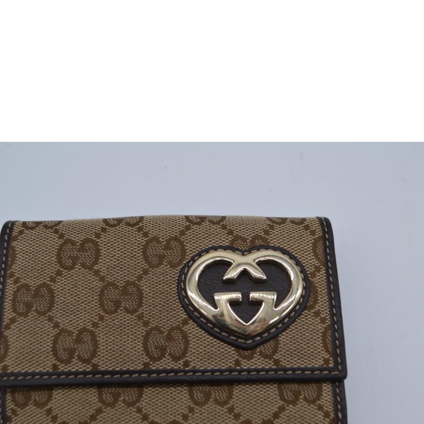 GUCCI グッチ/GGキャンバスハートコンパクトレザー財布/245727//534***/ABランク/89