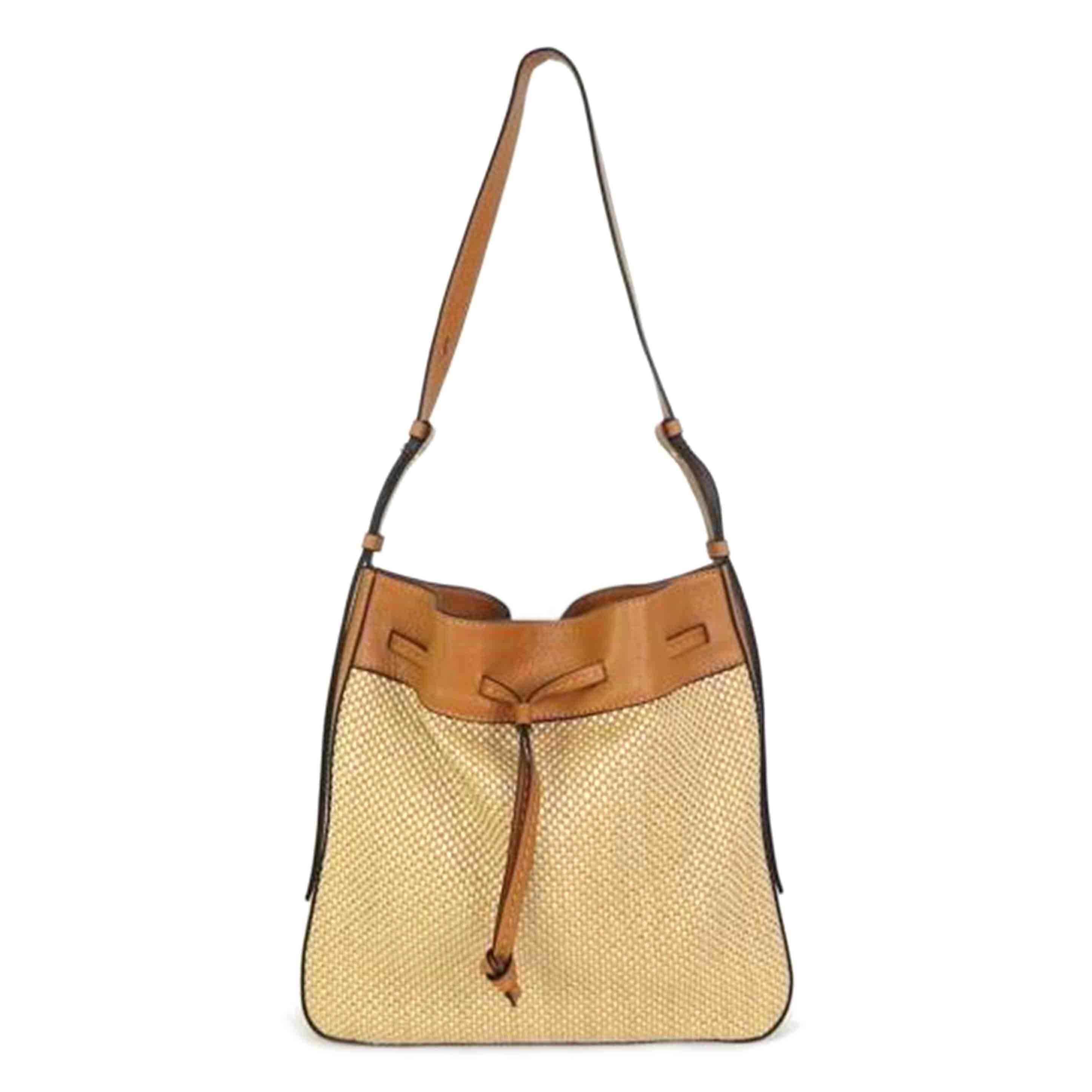 LORISTELLA ロリステッラ/LORISTELLA/レザーコンビラフィアショルダーバッグ//Aランク/81