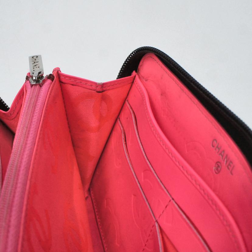 CHANEL シャネル/カンボンラインラウンドファスナー長財布/Gカード/A50078//187*****/ABランク/75