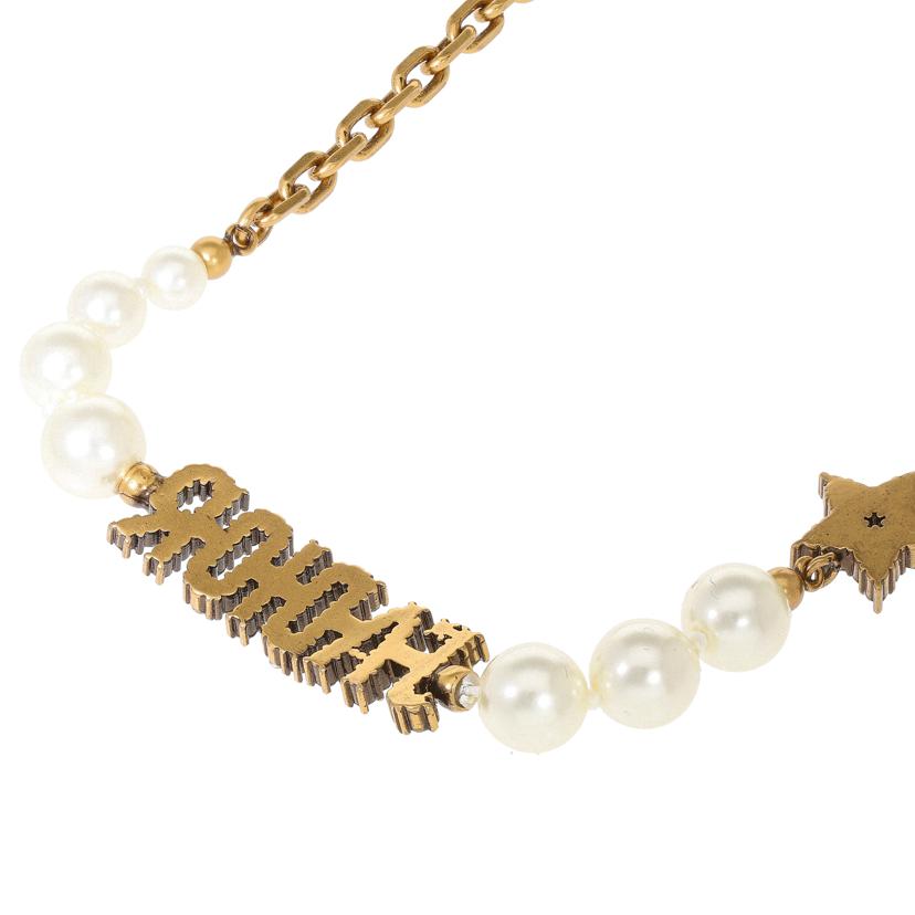 Dior ディオール/ラインストーン/フェイクパールチョーカーネックレス//Aランク/91