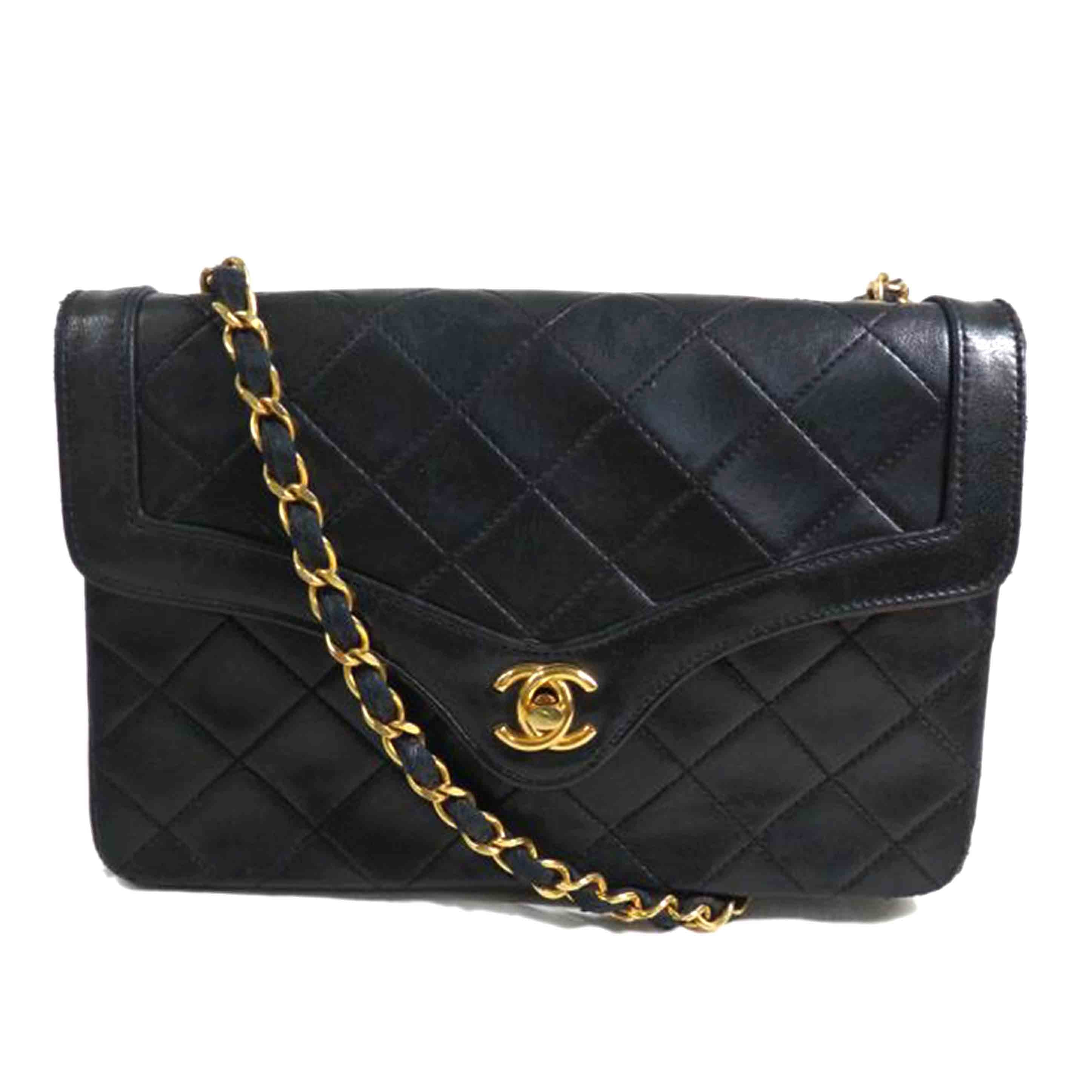 CHANEL シャネル/ラムスキンマトラッセダイアナフラップチェーンショルダー//121****/Cランク/84