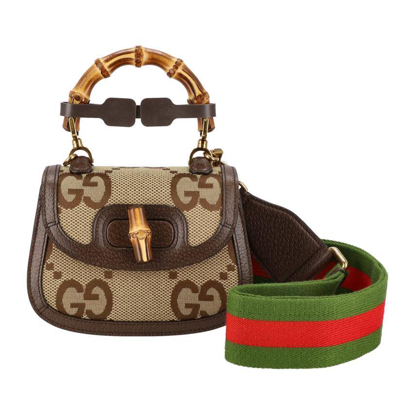 GUCCI グッチ/ジャンボGGバンブーキャンバスxレザー2WAYバッグ/686864 //486***/Aランク/91