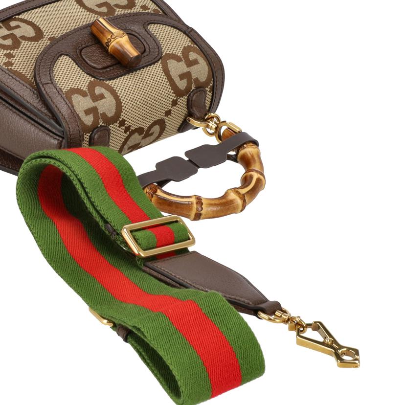 GUCCI グッチ/ジャンボGGバンブーキャンバスxレザー2WAYバッグ/686864 //486***/Aランク/91