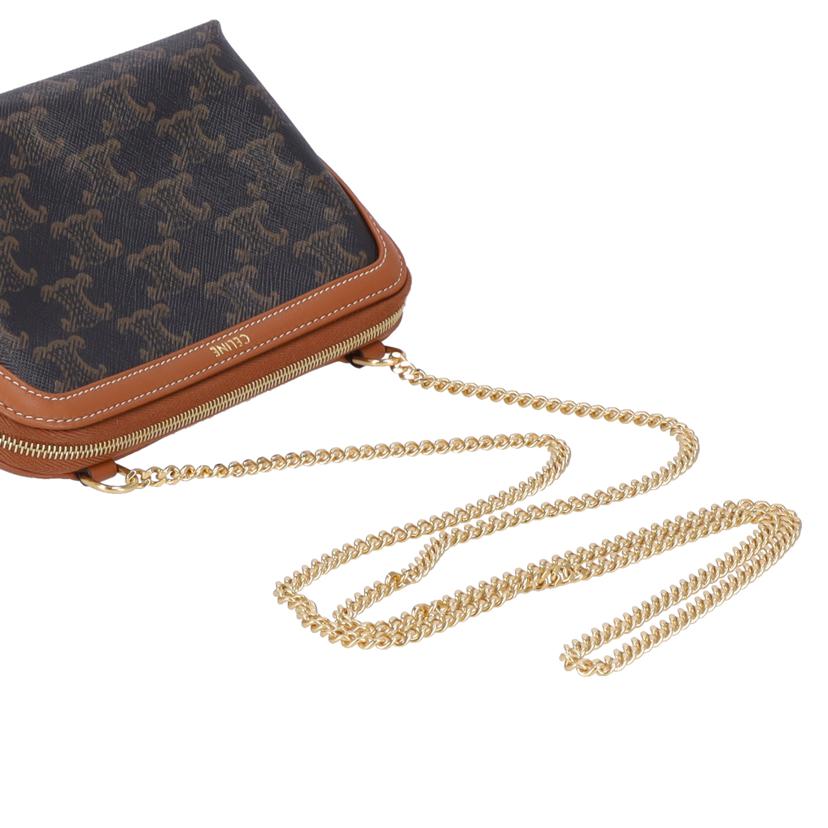 CELINE セリーヌ/チェーン付きクラッチ/トリオンフキャンバス&ラムスキン/10E382CBX//Aランク/94