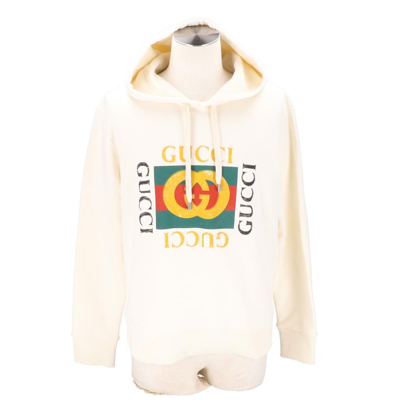 GUCCI グッチ/ダメージ加工ロゴスエットプルーオーバーパーカー/454585//Aランク/94