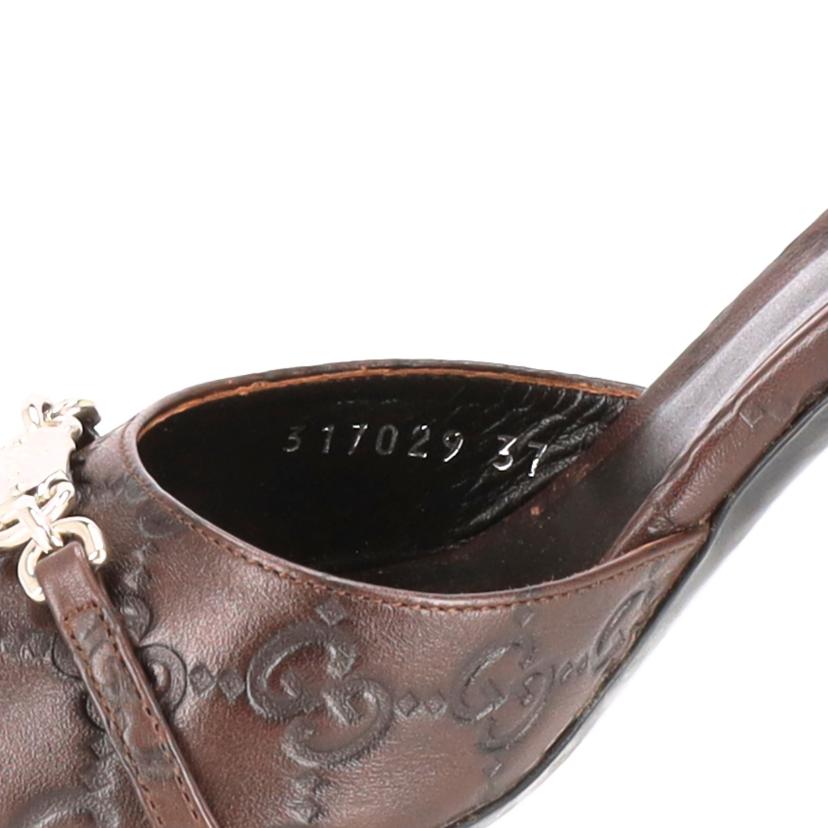 GUCCI グッチ/ホースビット/GGシマレザーオープントゥパンプス/317029//サイズ:37/SAランク/91