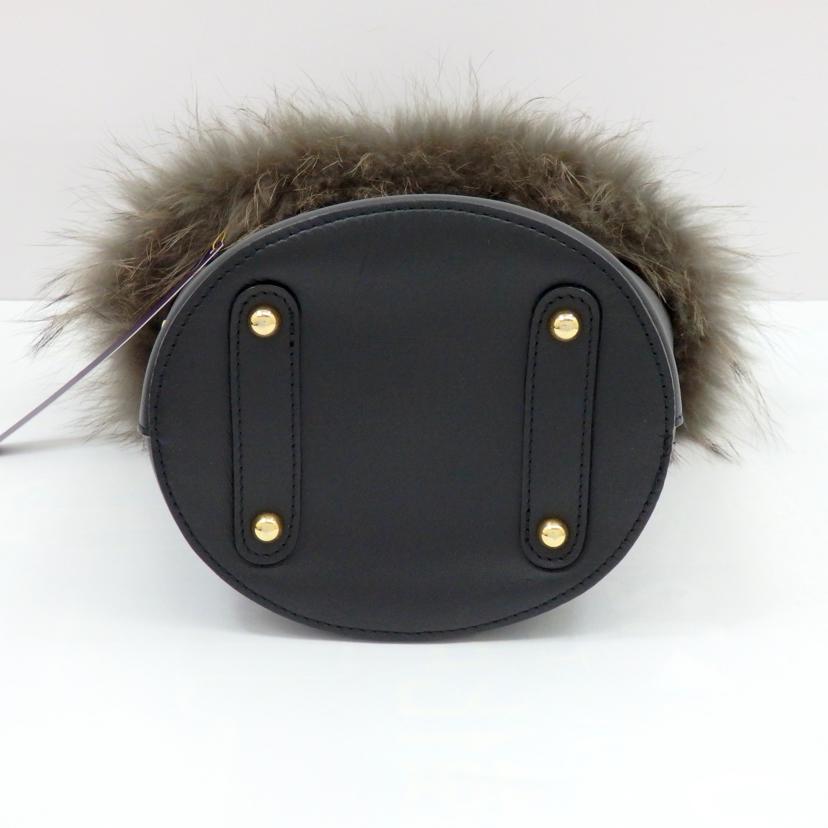 VIOLAd'ORO ヴィオラドーロ/ファー×レザーハンドバッグ//Aランク/77