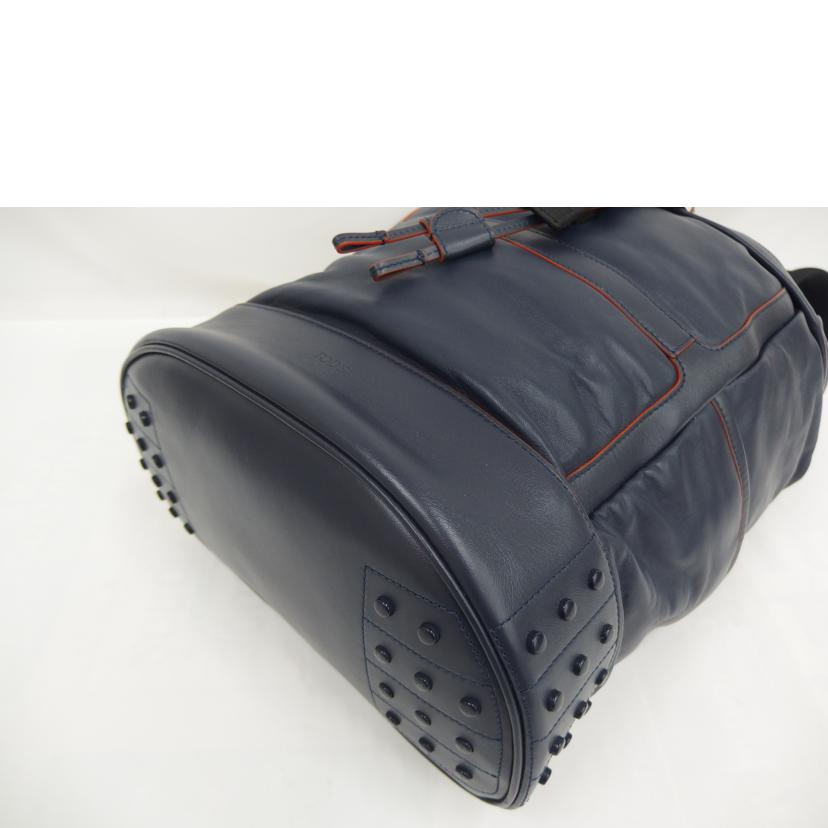 TOD'S リュックサック トッズ/ウェーブレザーリュック/ネイビー//Aランク/82