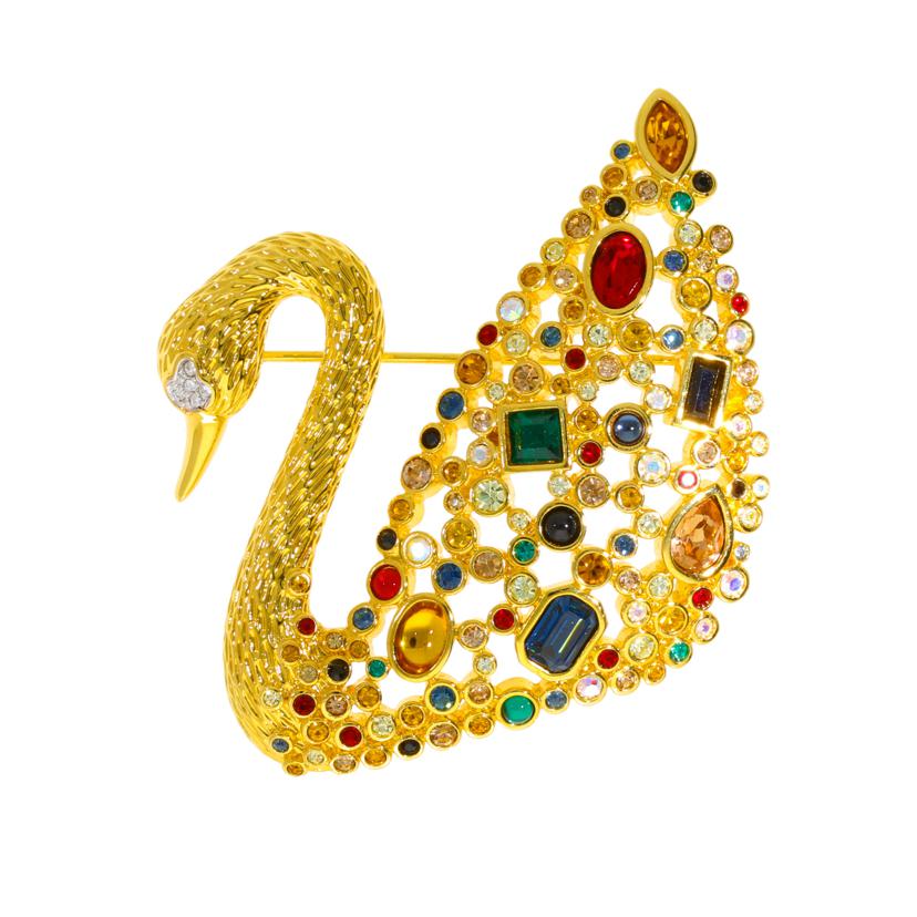 SWAROVSKI スワロフスキー/100周年SCSスワンブローチ//Aランク/94