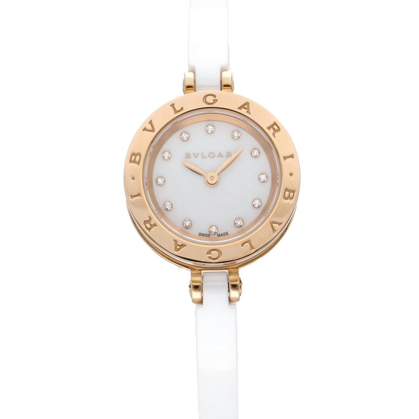 BVLGARI/B-zero1 K18PG×セラミック 12Pダイヤ/クオーツ/BZP23SGC//PO0***/Aランク/67