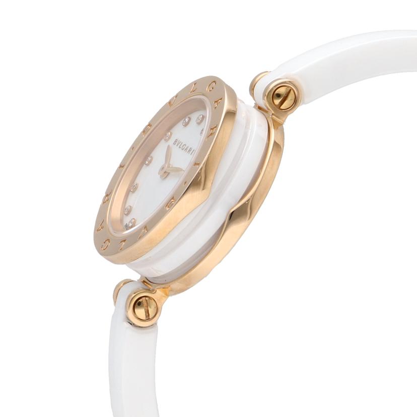 BVLGARI/B-zero1 K18PG×セラミック 12Pダイヤ/クオーツ/BZP23SGC//PO0***/Aランク/67