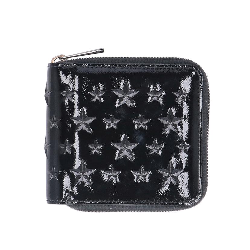 JIMMY CHOO ジミーチュウ/エンボスドスターファブリックラウンドジップウォレット/WIQ/221//57G***/Bランク/19