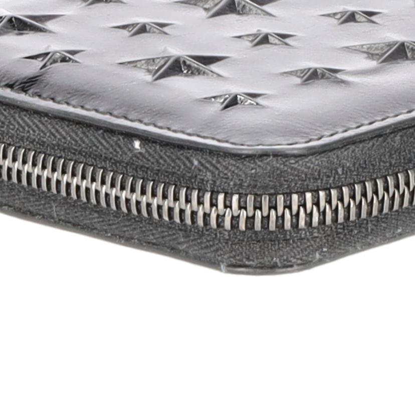 JIMMY CHOO ジミーチュウ/エンボスドスターファブリックラウンドジップウォレット/WIQ/221//57G***/Bランク/19