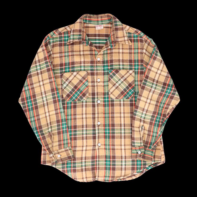 BIG MAC/70's 単色タグ/ヘビーネルシャツ ///Bランク/82