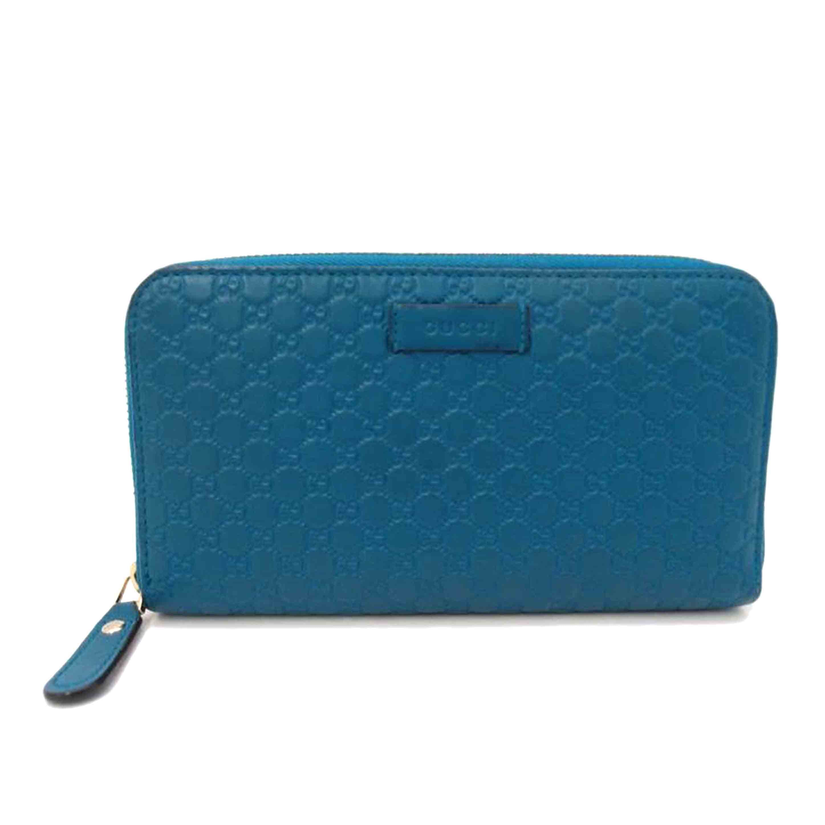 GUCCI グッチ/マイクログッチシマラウンドファスナー長財布/ブルー系/449391//214*/ABランク/69