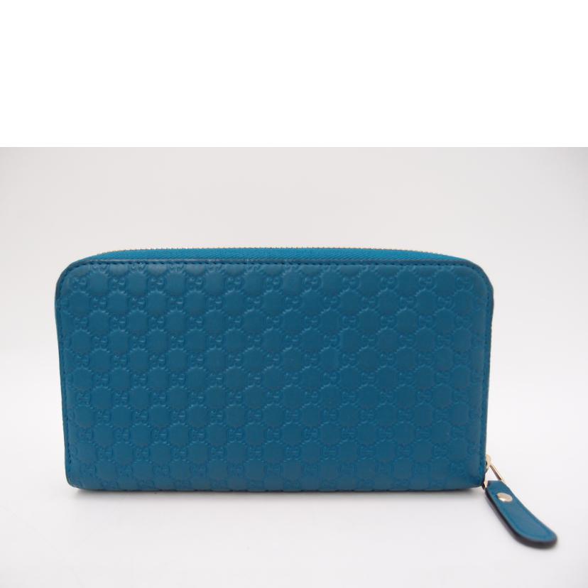 GUCCI グッチ/マイクログッチシマラウンドファスナー長財布/ブルー系/449391//214*/ABランク/69