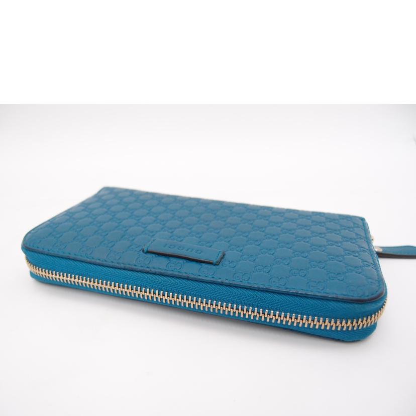 GUCCI グッチ/マイクログッチシマラウンドファスナー長財布/ブルー系/449391//214*/ABランク/69