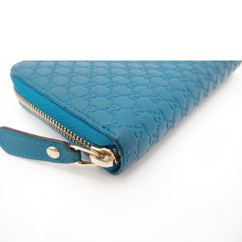 GUCCI グッチ/マイクログッチシマラウンドファスナー長財布/ブルー系/449391//214*/ABランク/69
