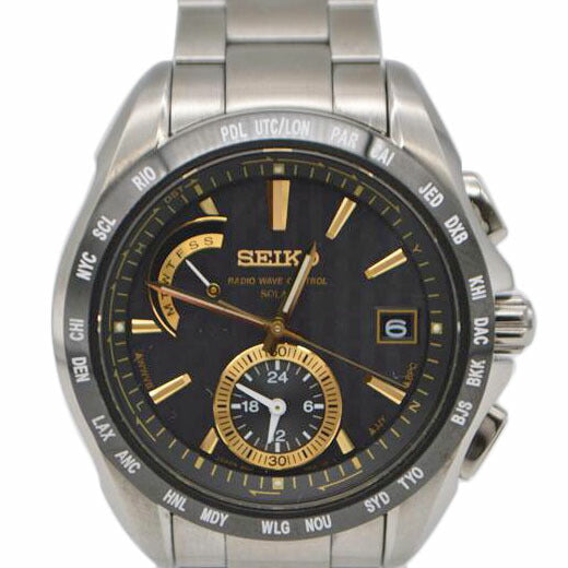 SEIKO セイコー/BRIGHITZ/ワールドタイム電波ソーラーデイト/SAGA135//290***/Aランク/89