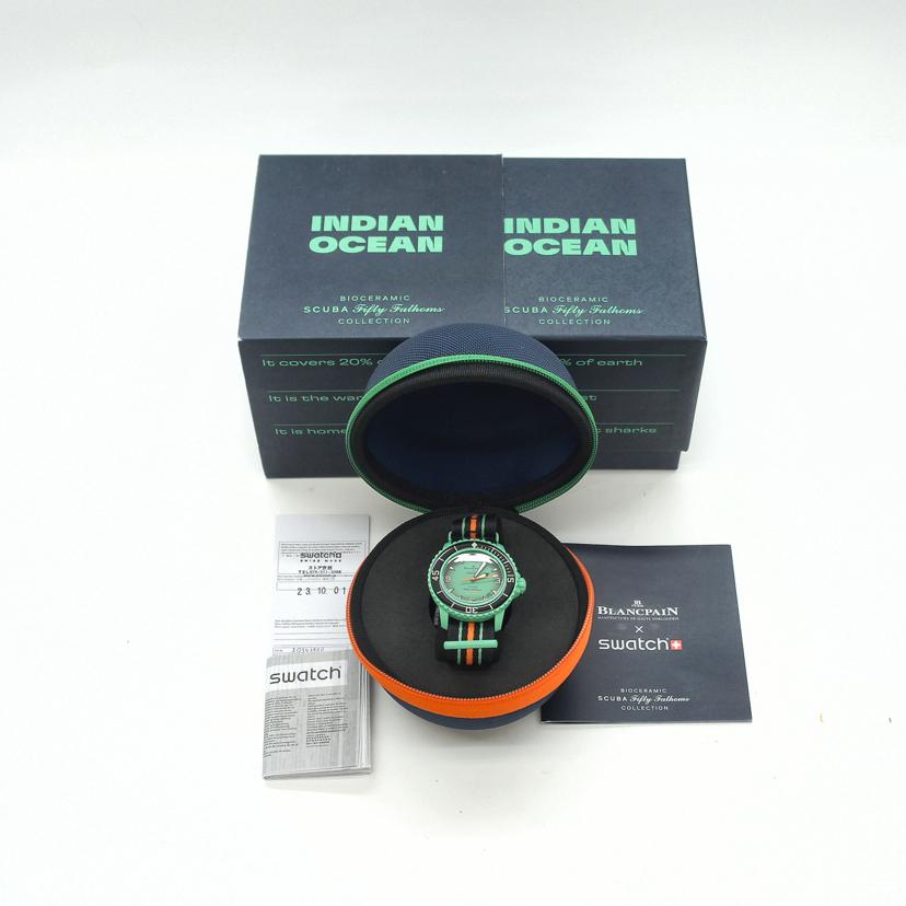 BLANCPAIN×swatch ブランパン×スウォッチ/フィフティファゾムス・インディアンオーシャン/自動巻/SO35I100//ID3**/SAランク/84