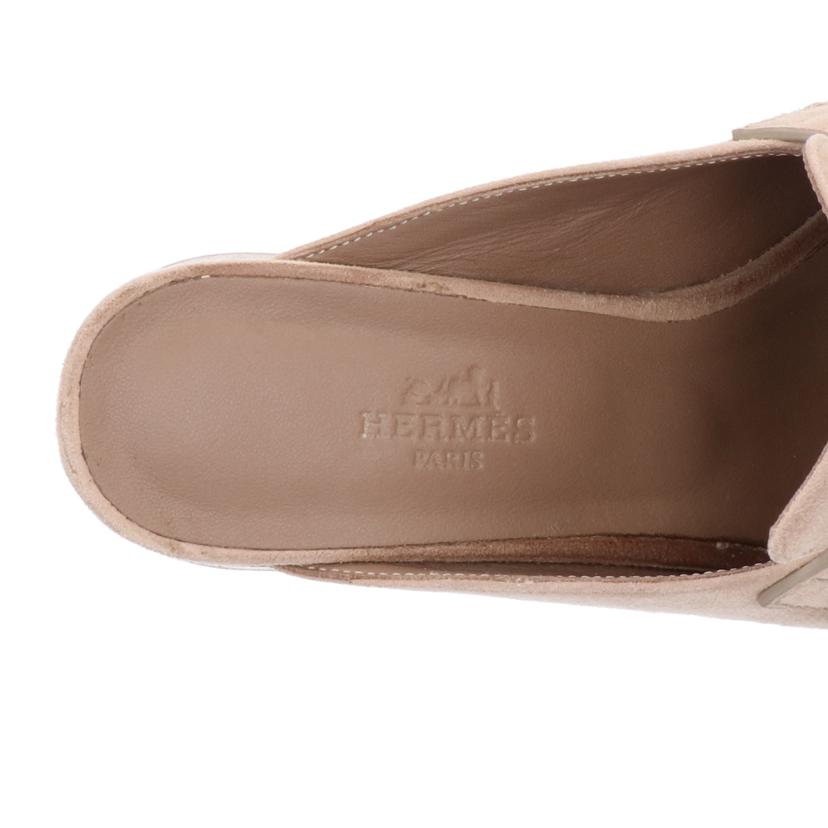 HERMES エルメス/フロール60/ミュール/シェーヴル・ベロア/ベージュ//サイズ:22-23/ABランク/91