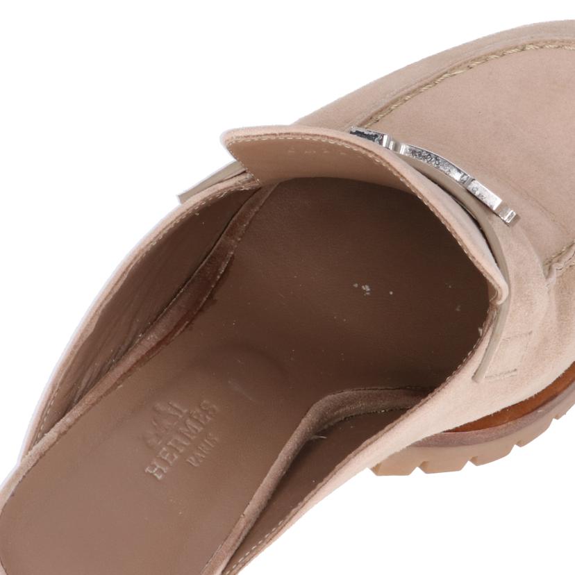 HERMES エルメス/フロール60/ミュール/シェーヴル・ベロア/ベージュ//サイズ:22-23/ABランク/91