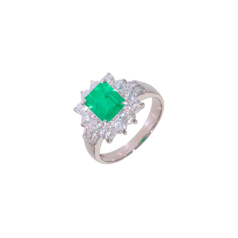 PT900エメラルドダイヤリング1.42/D1.22ct//ABランク/59