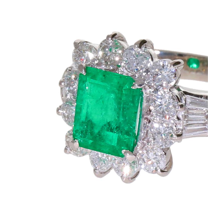 PT900エメラルドダイヤリング1.42/D1.22ct//ABランク/59