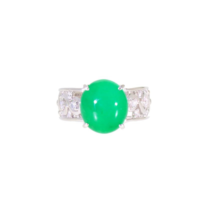 PT900翡翠ダイヤリング6.82/D0.18ct//Aランク/59