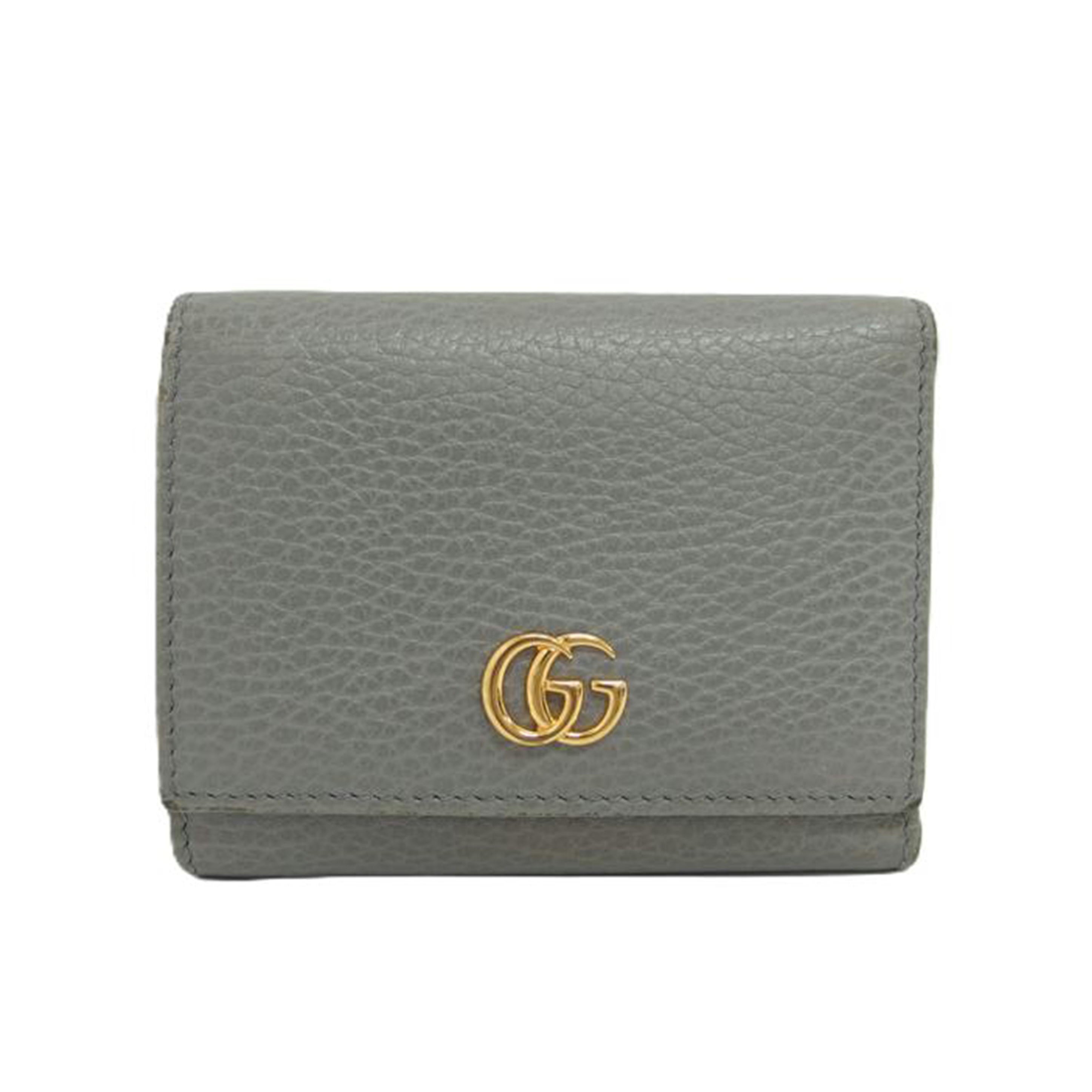 GUCCI グッチ/GGマーモント三つ折り財布/グレー/474746//534***/Bランク/04