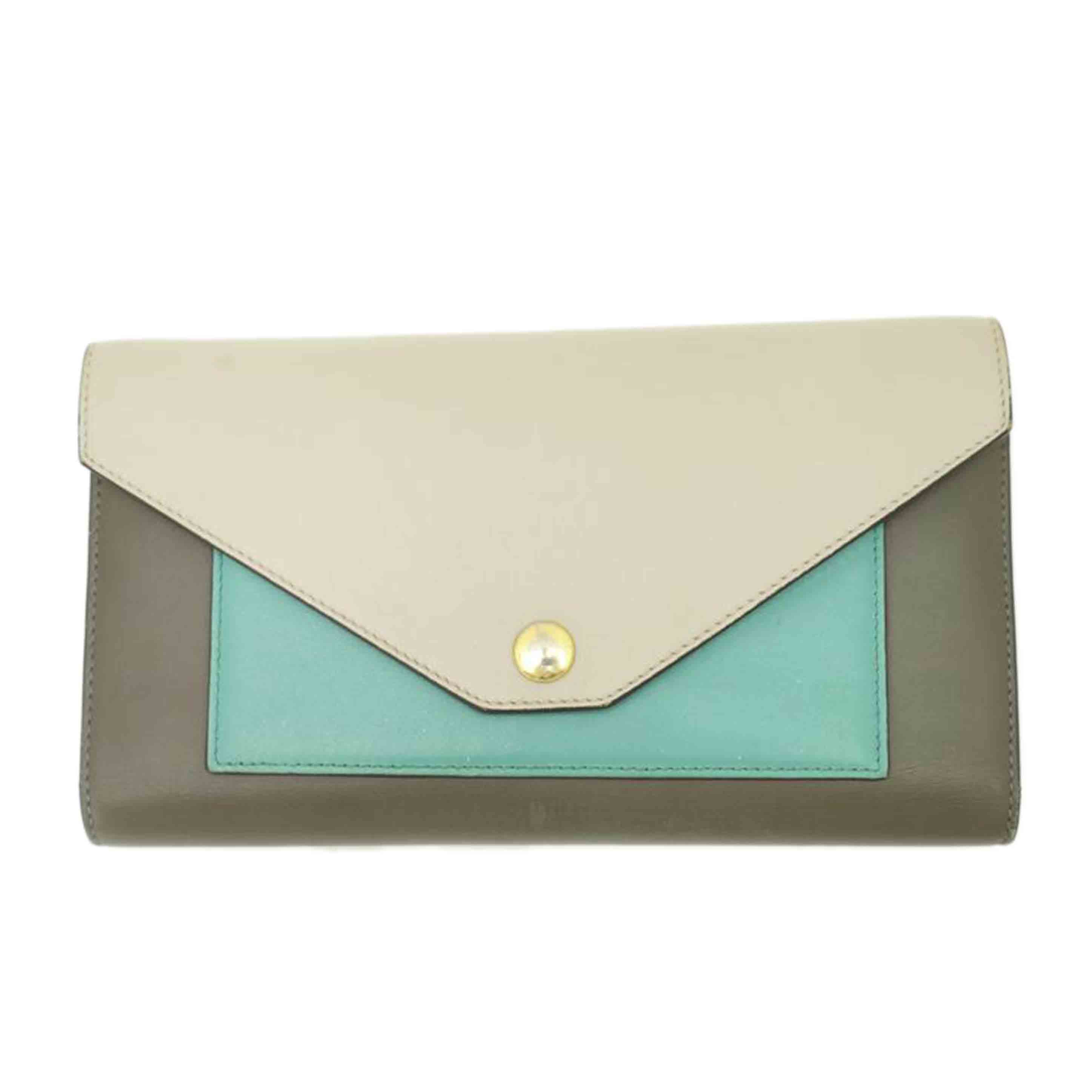 CELINE セリーヌ 三つ折り長財布 バイカラー レディース/ポケットトライフォールデッド長財布/グレー//Bランク/69