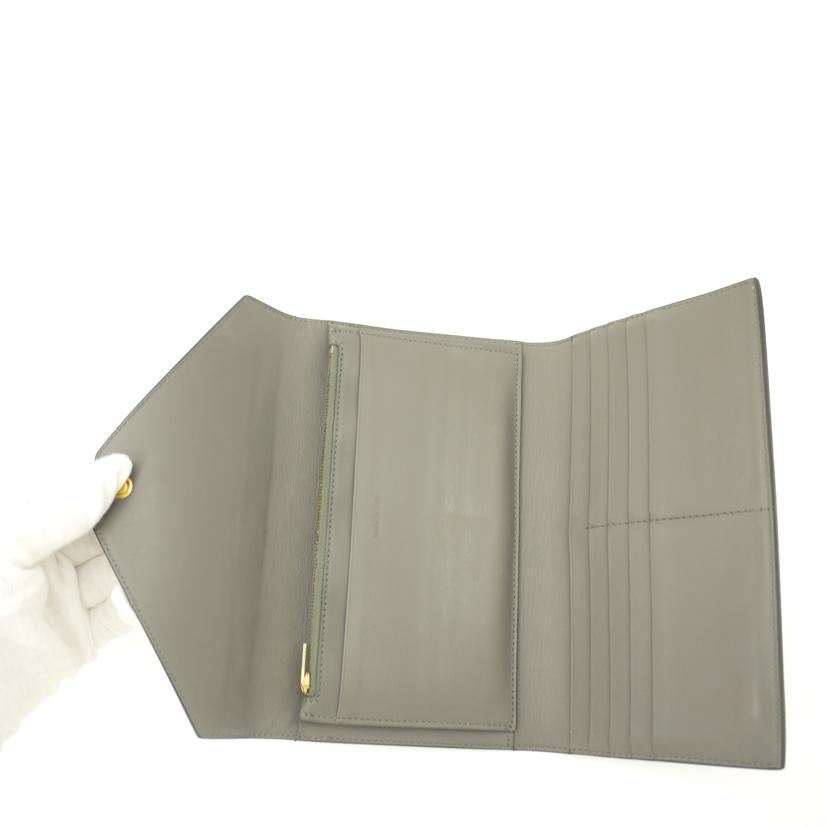 CELINE セリーヌ 三つ折り長財布 バイカラー レディース/ポケットトライフォールデッド長財布/グレー//Bランク/69