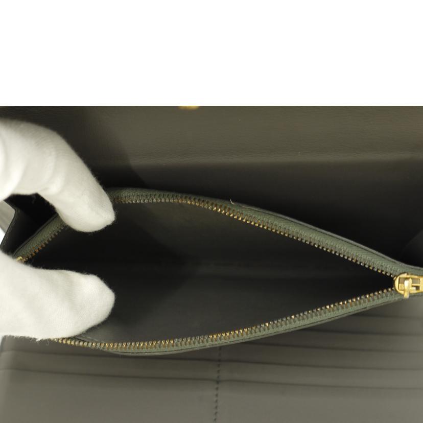 CELINE セリーヌ 三つ折り長財布 バイカラー レディース/ポケットトライフォールデッド長財布/グレー//Bランク/69