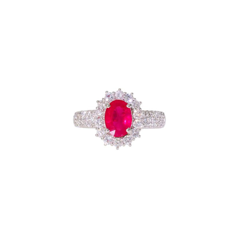 PT900ルビーダイヤリング1.24/D0.74ct//Aランク/59