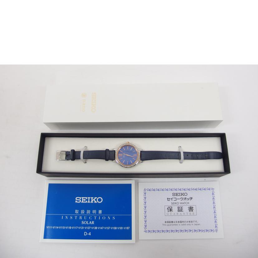SEIKO×nano universe セイコー×ナノユニバース/セイコーセレクション/ソーラー/アナログ/V115-0DC0//980***/Bランク/04