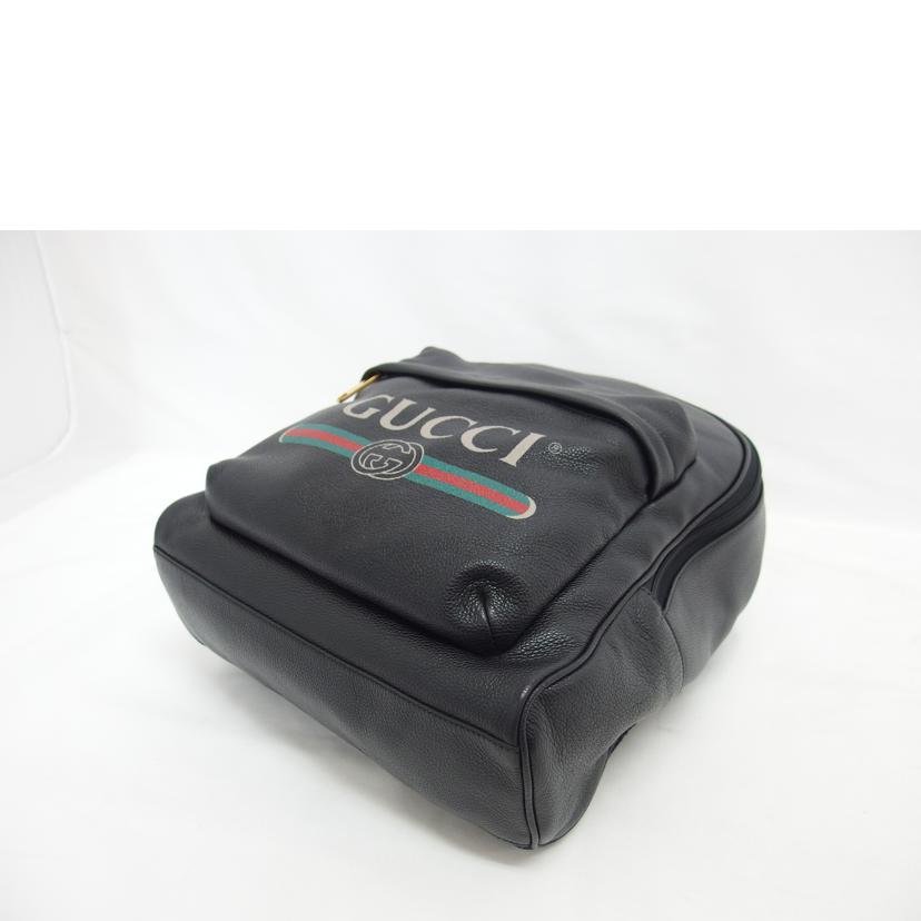 GUCCI グッチ/ロゴプリントバックパック/レザー/ブラック/547834//493***/ABランク/04
