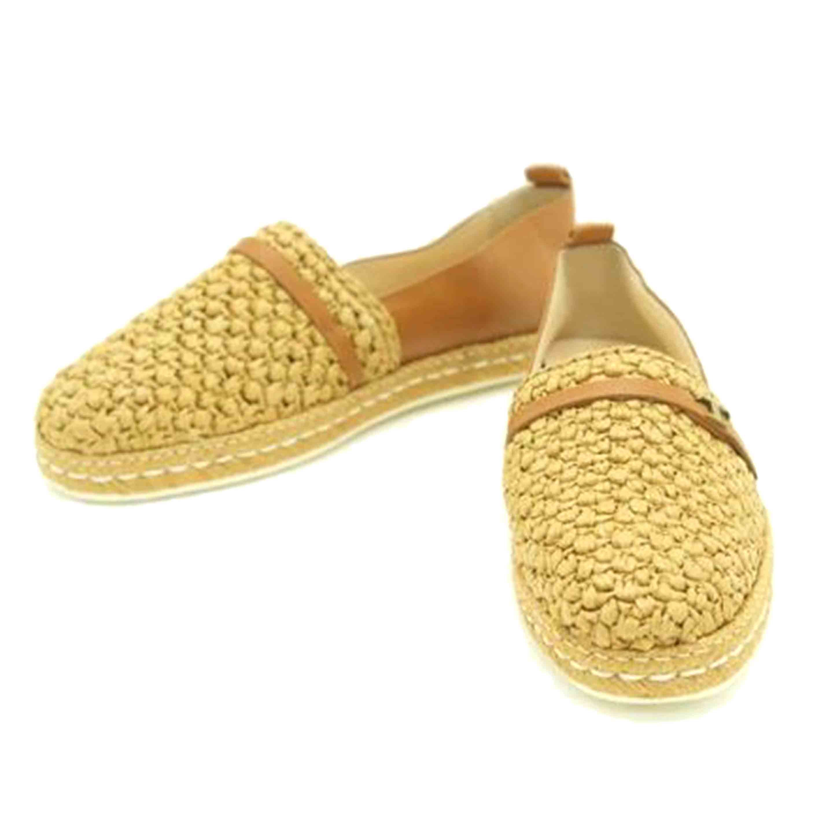 TOD'S トッズ/ラフィア&レザー エスパドリー/フラットシューズ//ABランク/05