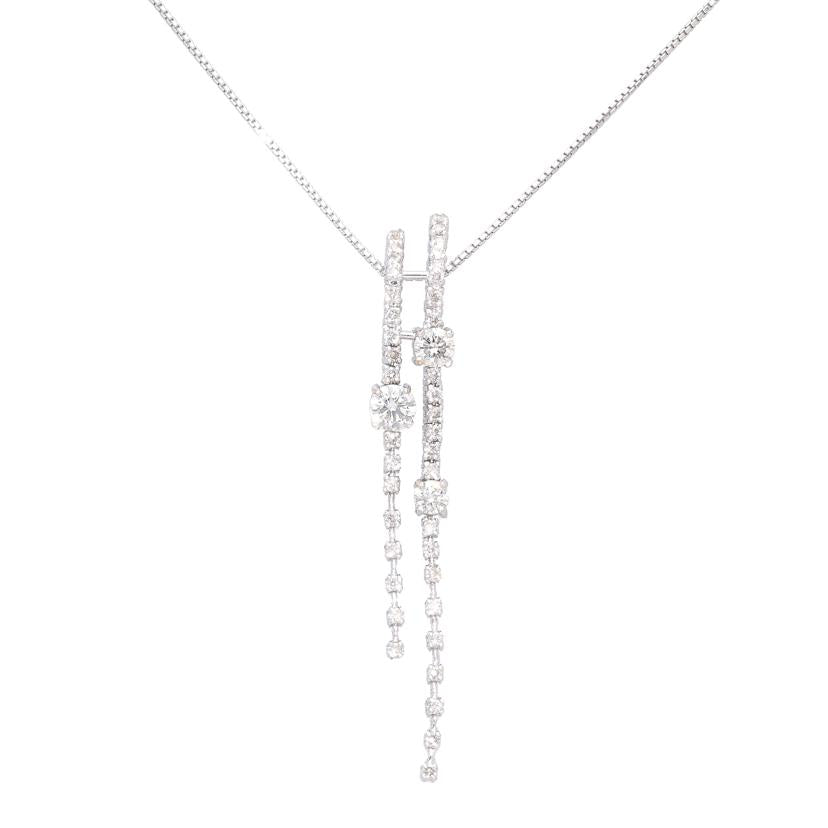 K18WGダイヤネックレス1.00ct//Aランク/84