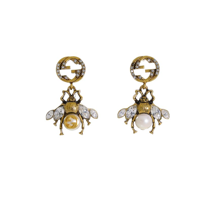 GUCCI グッチ/Bee メタルフェイクパールピアス//ABランク/91