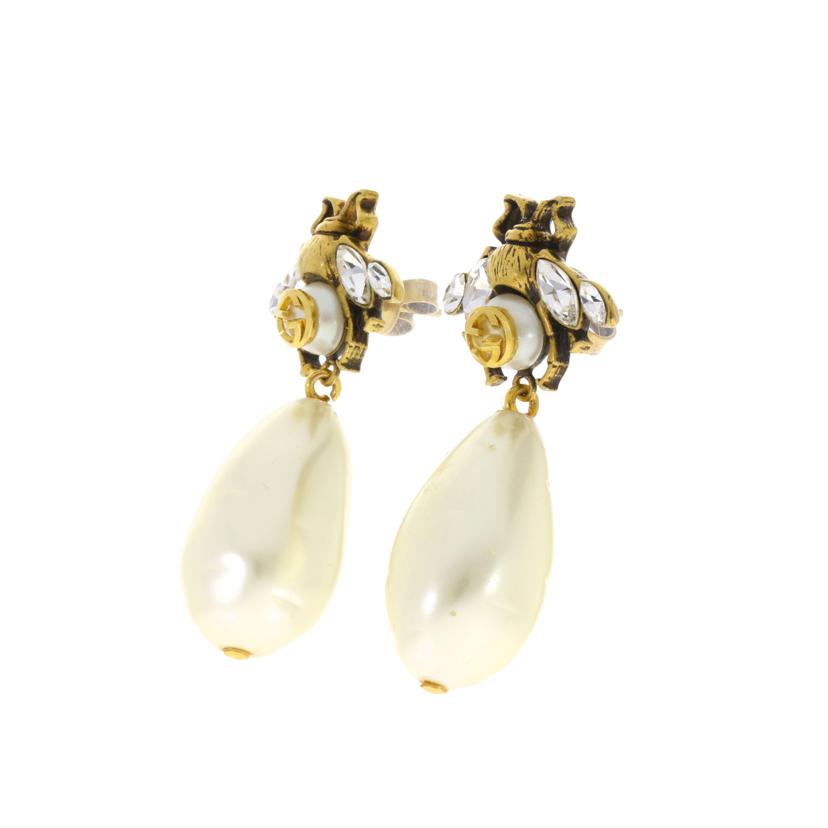 GUCCI グッチ/Bee インターロッキングフェイクパールピアス//ABランク/91