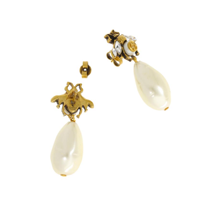 GUCCI グッチ/Bee インターロッキングフェイクパールピアス//ABランク/91