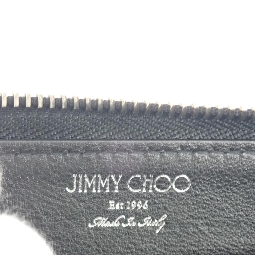 JMMY CHOO ジミーチュウ/スタッズレザーラウンドファスナー//Aランク/62