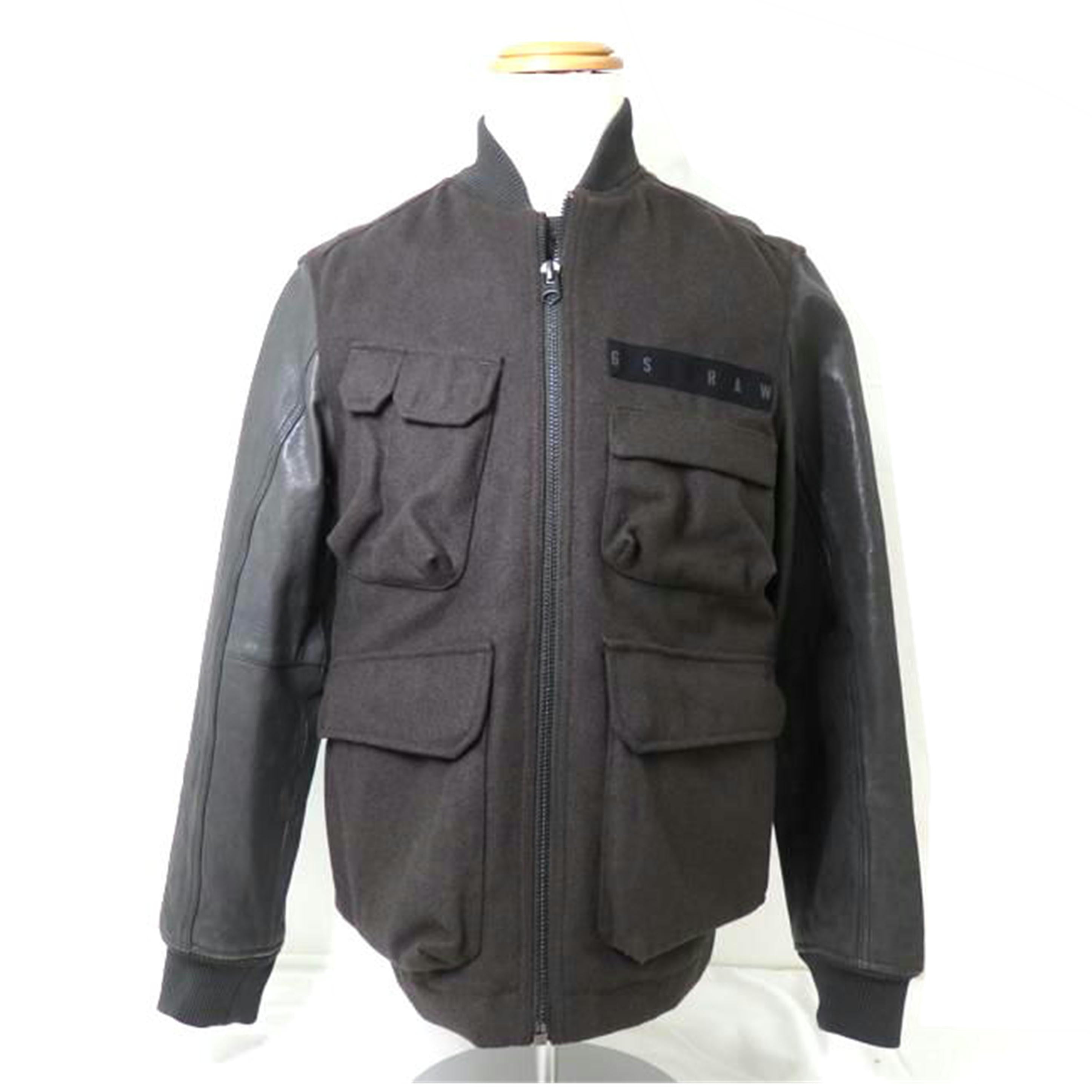 G-STAR RAW/MULTI POCKET VARSITY LEATHER JACKET//ABランク/84